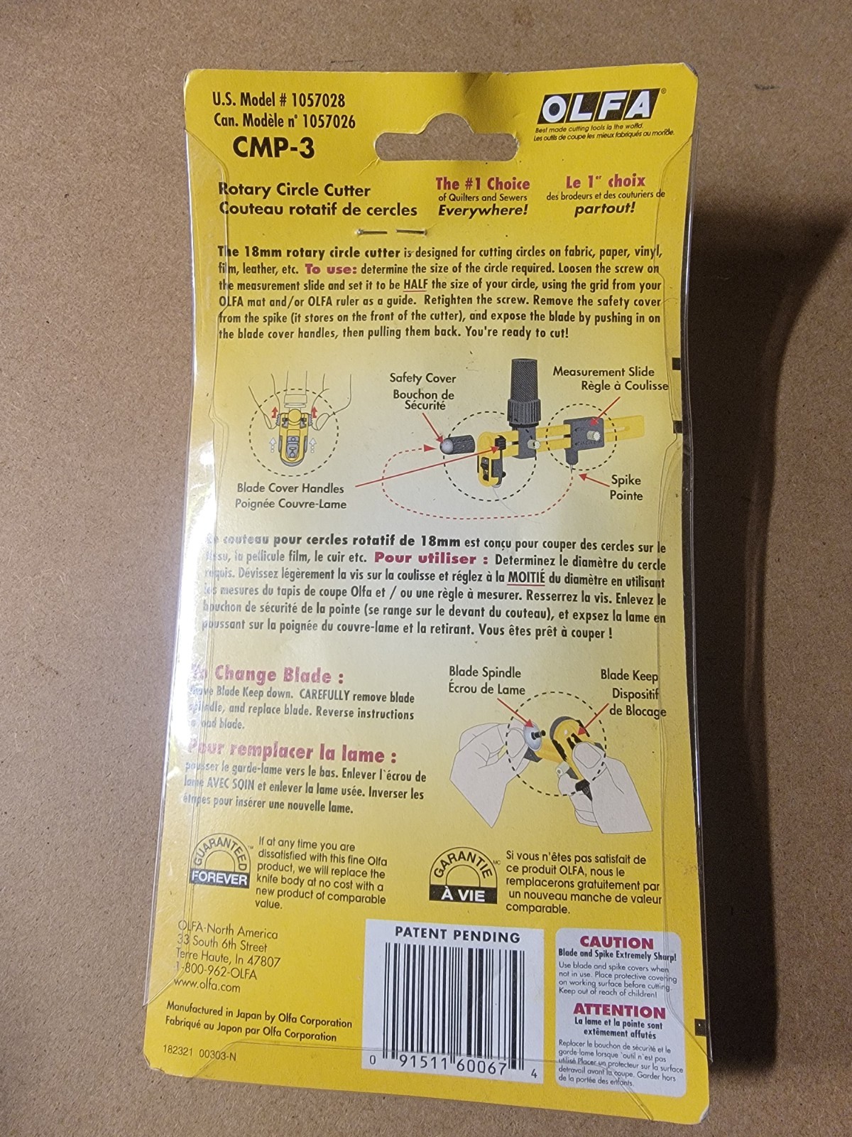 New Genuine Olfa Rotary Circle Cutter CMP-3