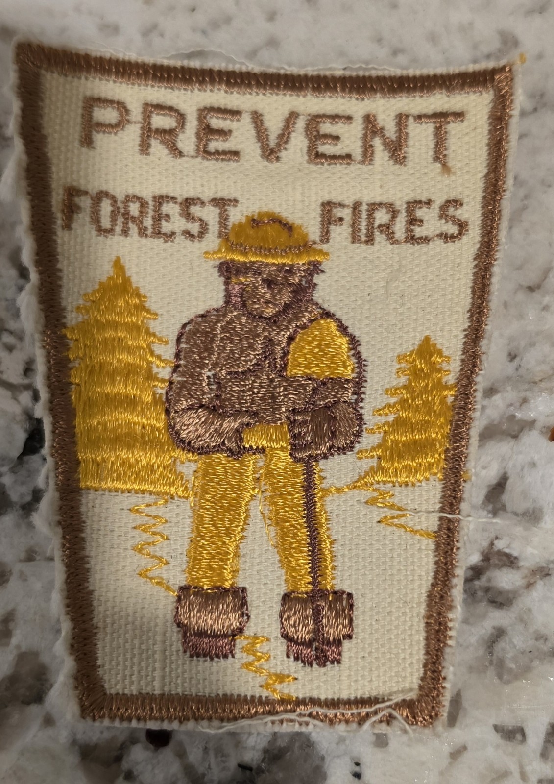 Vintage Smokey Bear Patch Prevent Forest Fires 1960s NOS Unused Sew On USFS