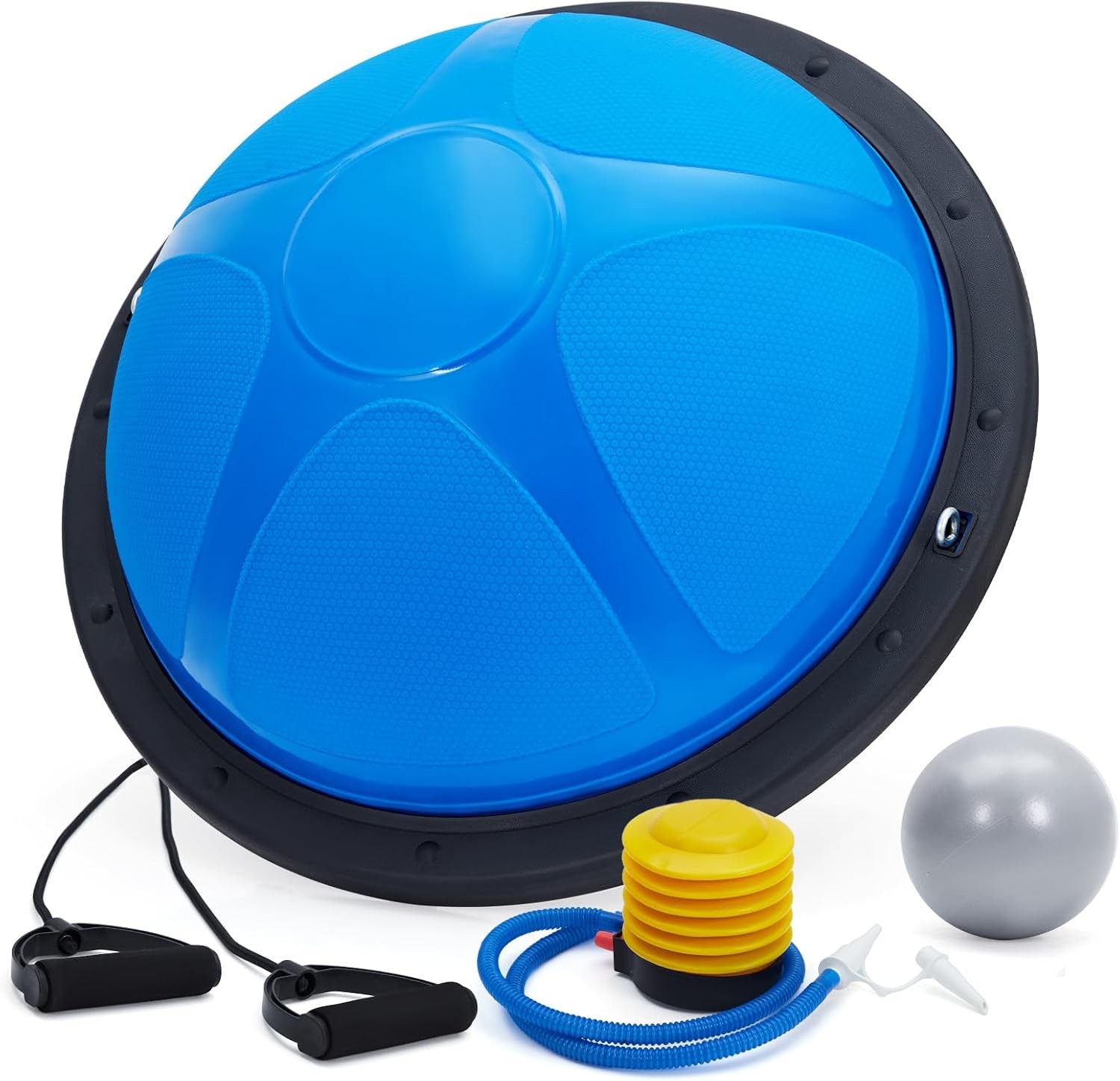 23" Half Exercise Ball Trainer Yoga Balance Stability Ball Resistance Band New