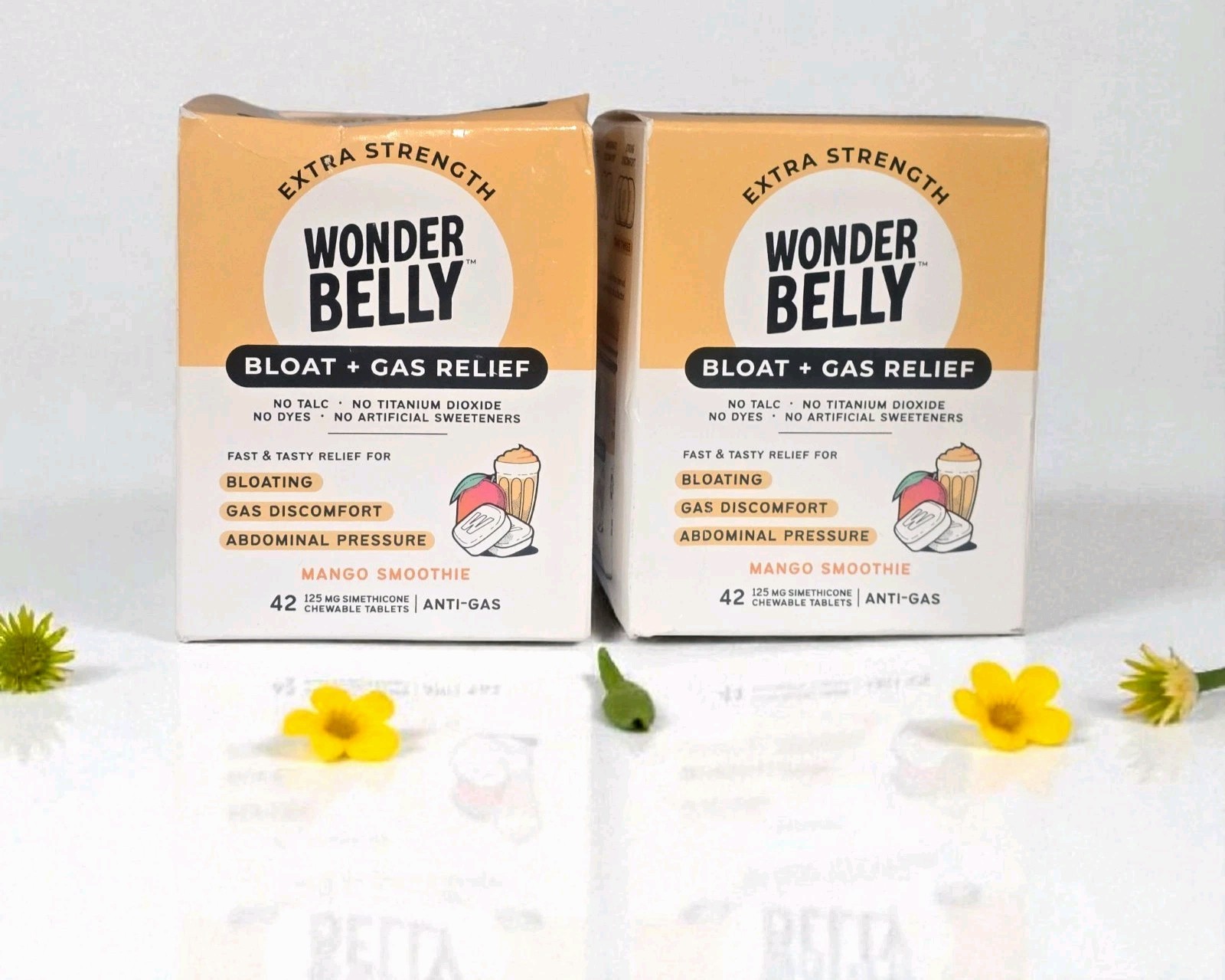 X2 Wonder Belly Bloat + Gas Relief Chewable Tablets Mango Smoothie 42ct  7/2026