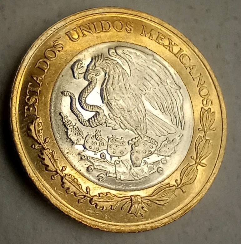 Diez Pesos 2023 Mexico Coin $10 Piedra Del Sol Tonatiuh