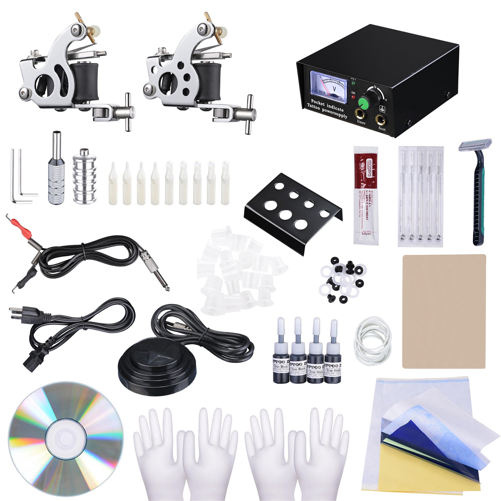 Complete Professional Tattoo Starter Kit - W/Tattoo Guns