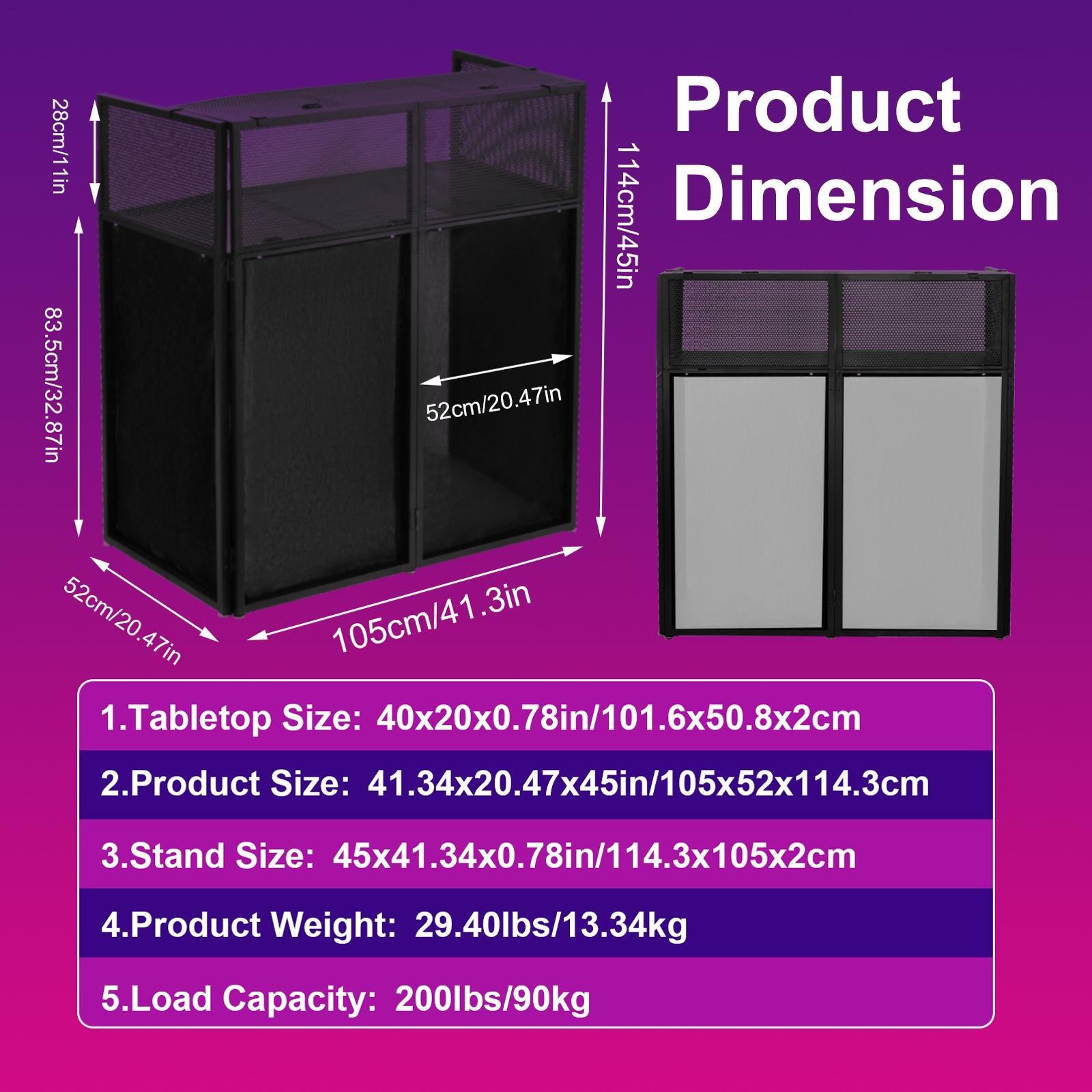 DJ Facade Booth with Flat Panel, Portable DJ Facade with Scrim