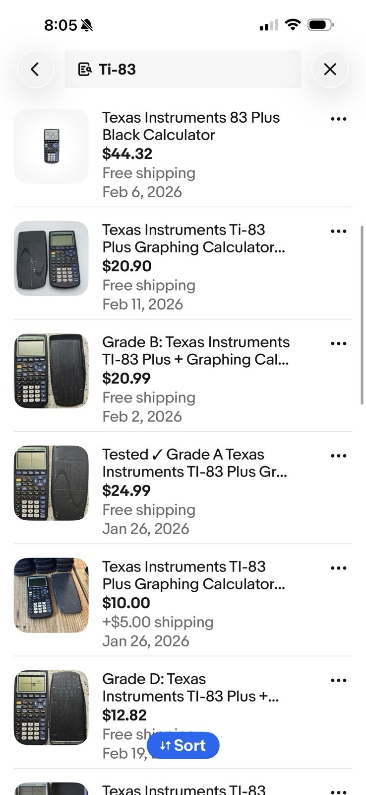 Pre Owned TI-83 Plus Texas Instruments Calculator **Untested