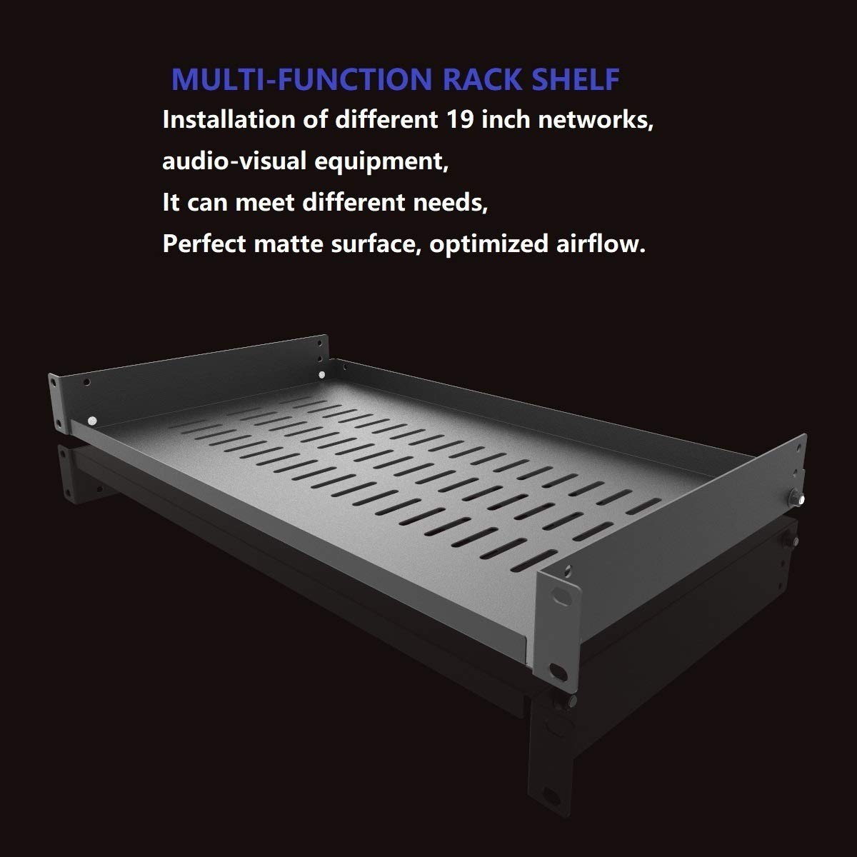 Jingchengmei 1U Vented Cantilever Server Rack Mount Shelf 10" Depth