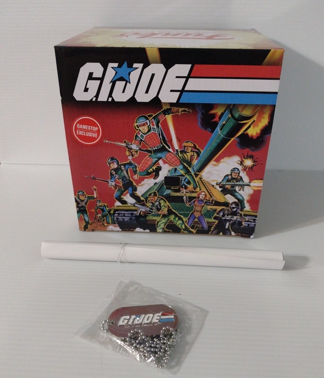 GI Joe Funko GameStop Exclusive Empty Box With Funko GI Joe Poster & Dog Tag
