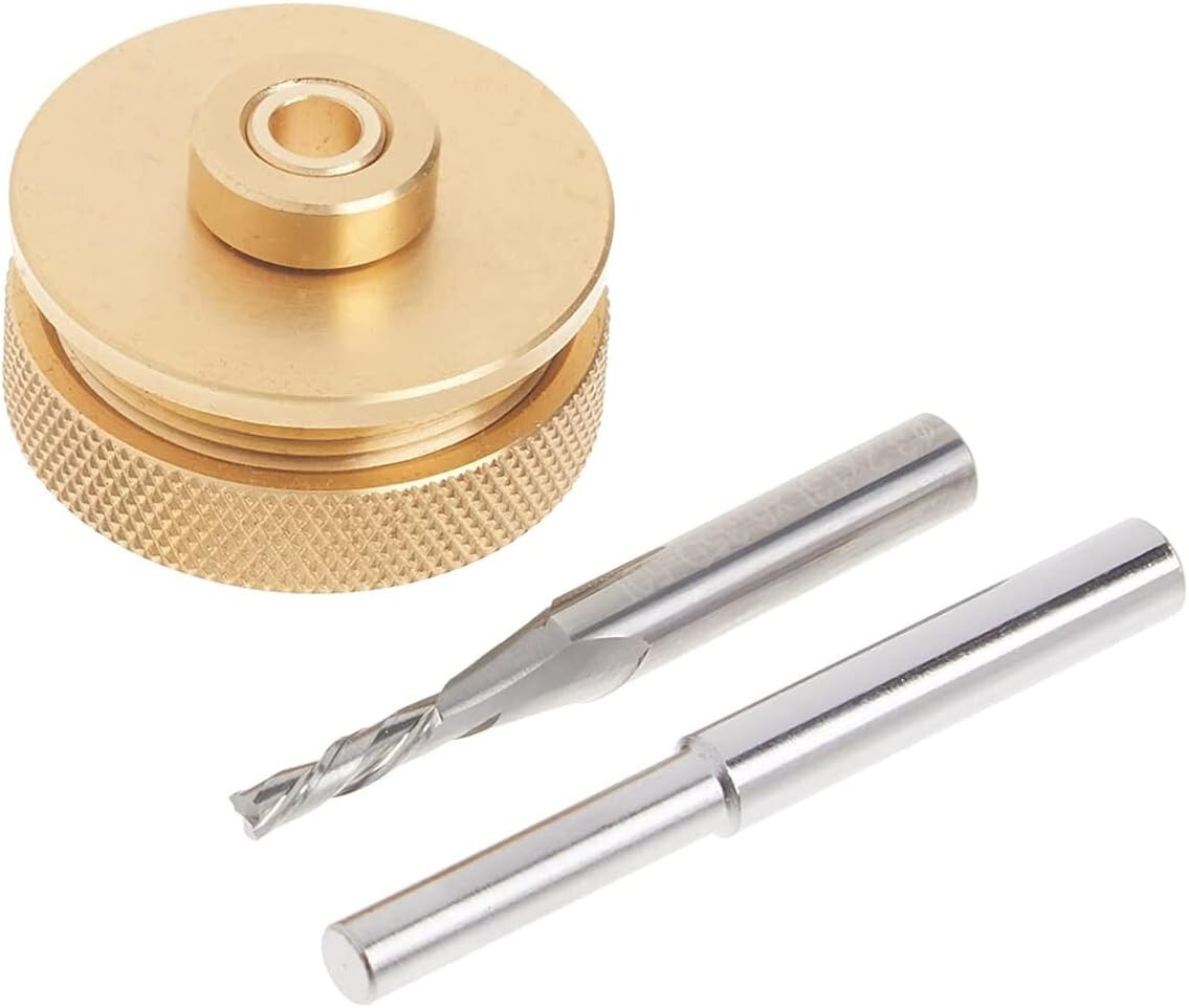 POWERTEC Router Bits Solid Brass Inlay Kit with Butterfly Template Decor Bowtie