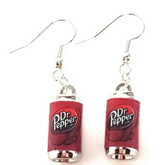 Dr Pepper Earrings, Drink Earrings, Soda Earrings