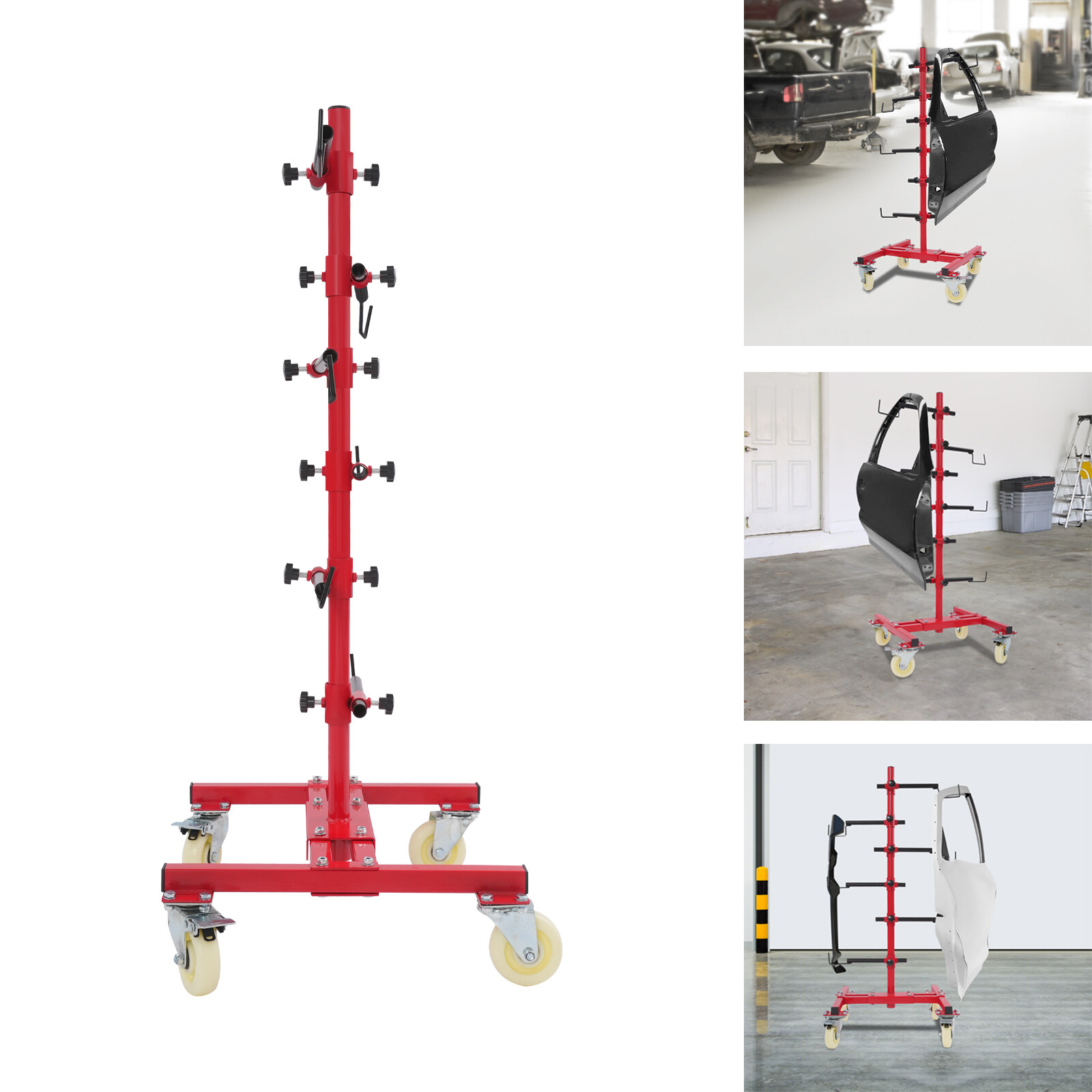 Panel Tree Paint Stand Panel Holder Car Panel Painting Stand w/ 6 Hooks 150lbs