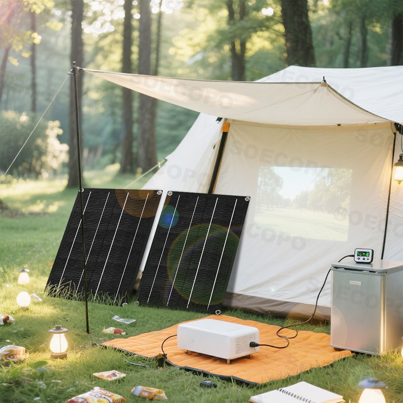 1200W Solar Panel Set - 2 x 600W Concentrator Panels + 100A Controller Outdooryc