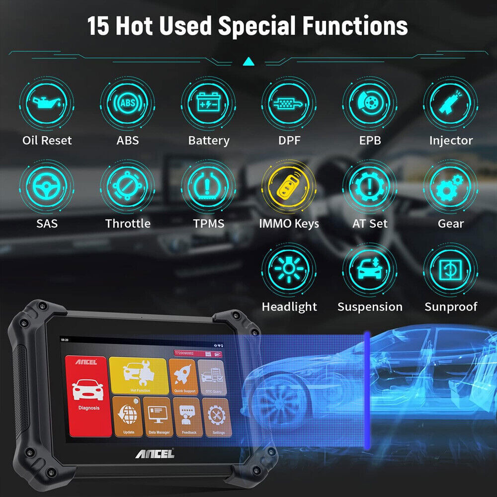 ANCEL V6 Bidirectional Car OBD2 Diagnostic Tool ECU Coding All System Scanner