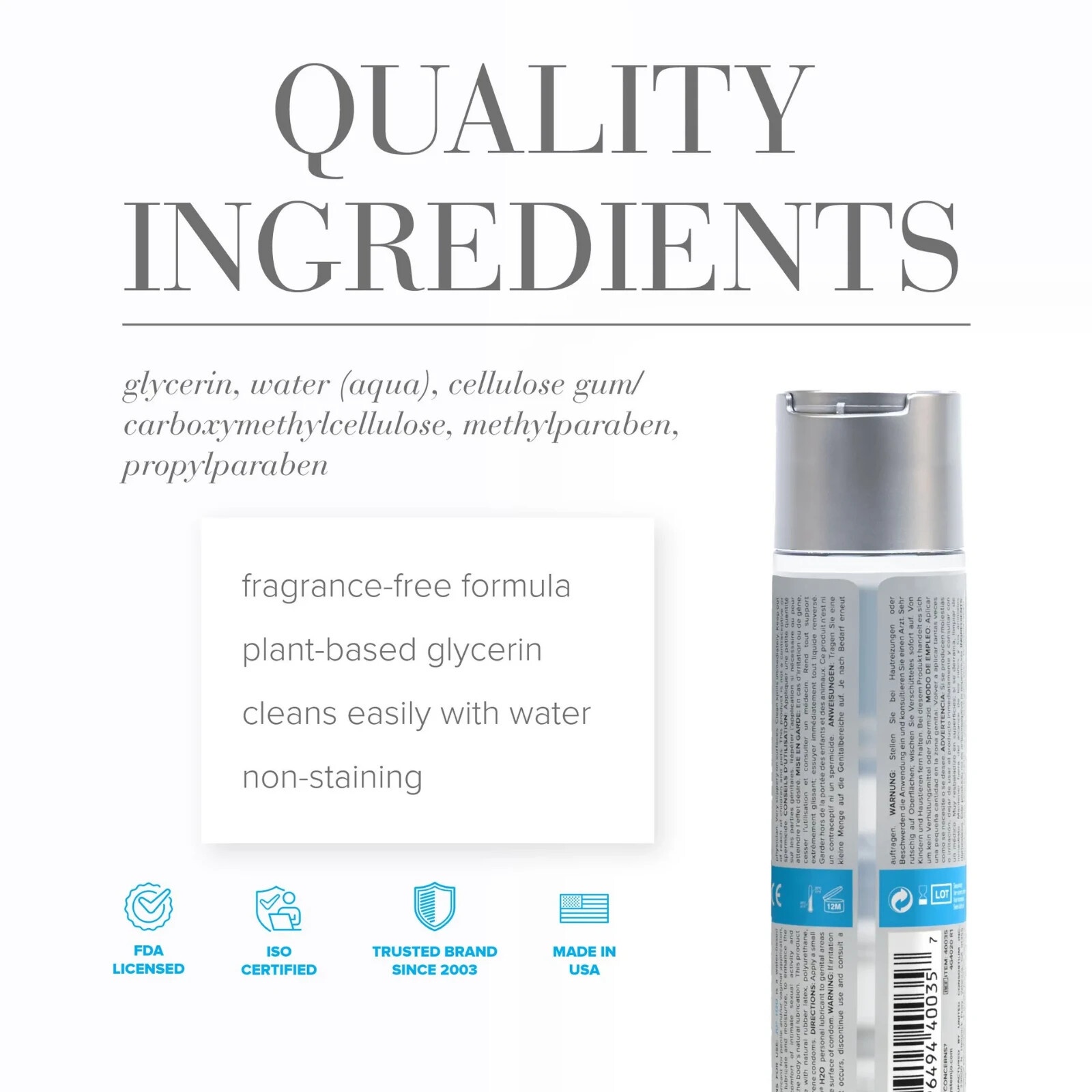 System Jo H2O Lube Water Based PREMIUM Personal Lubricant 16oz