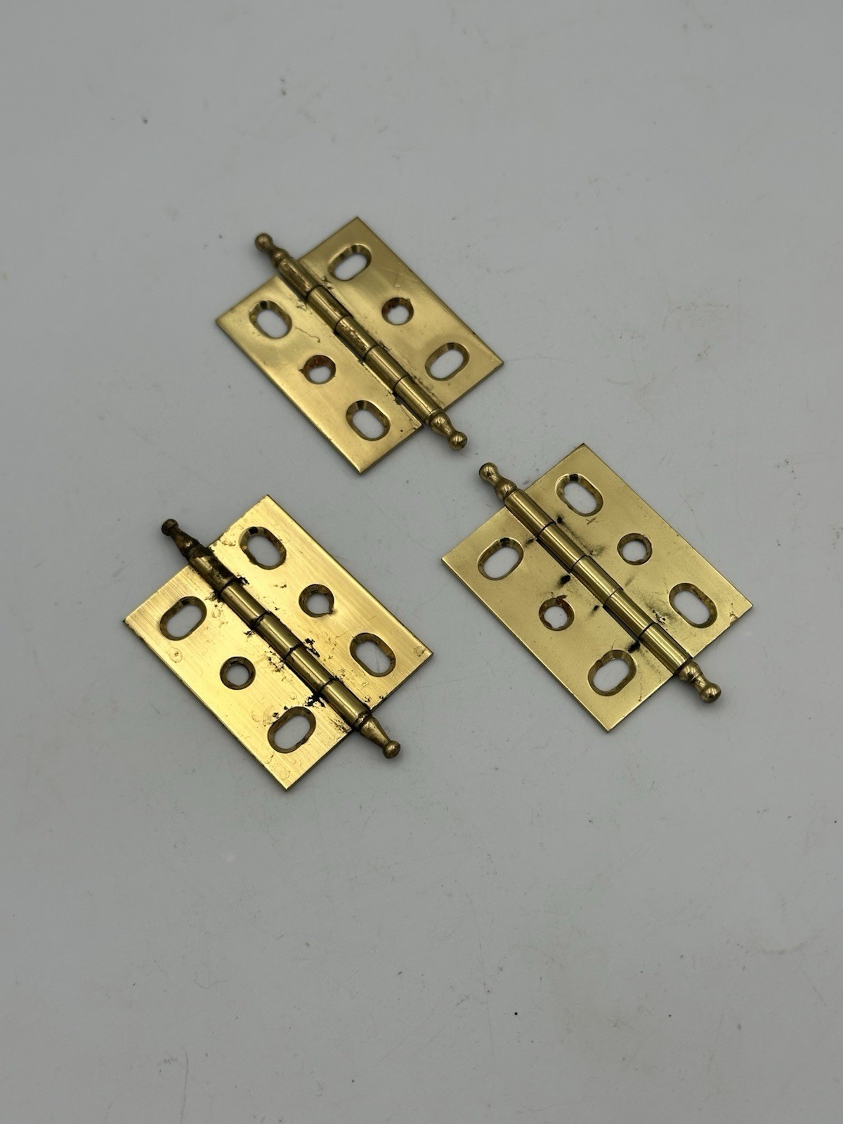 Set of 3 Solid Brass 2" Mortised Butt Hinge w/ Minaret Filial, Read Description