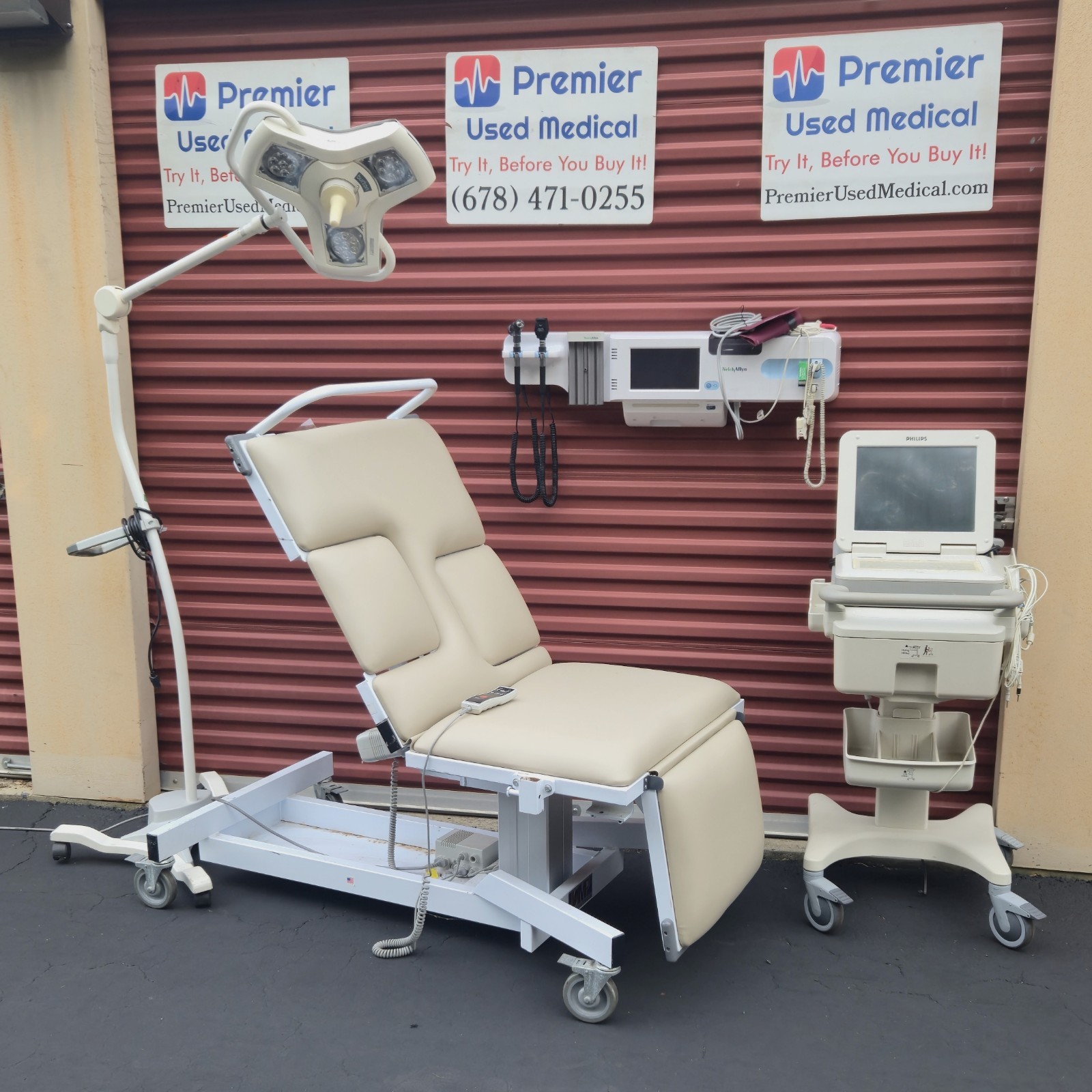 Heritage Medical Sonobed 3 Section w New Creme Upholstery and Hand Control