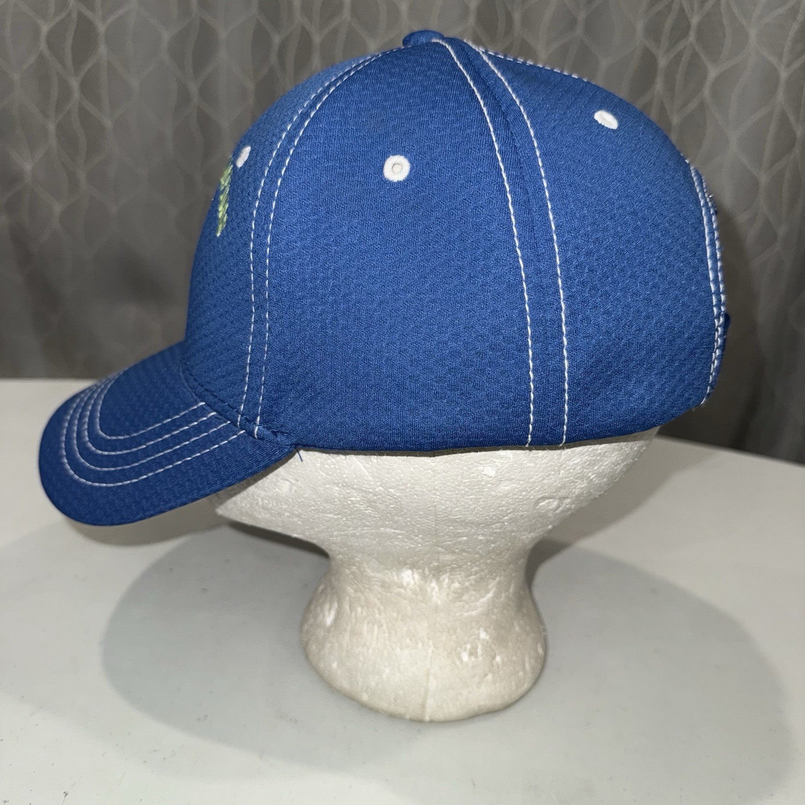Cancun Champions Volleyball 2018 Lime Green on Royal Blue Hat Cap Hook Loop EUC