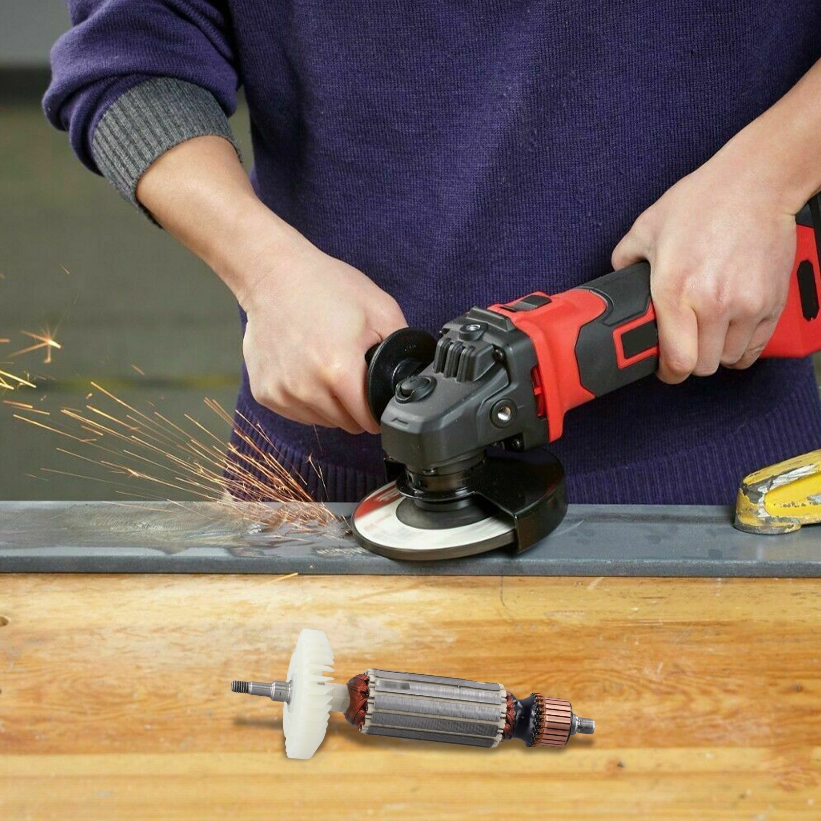 For Angle Grinder Armature Rotor Replacement for GA4030 GA4031 GA5030 Tools