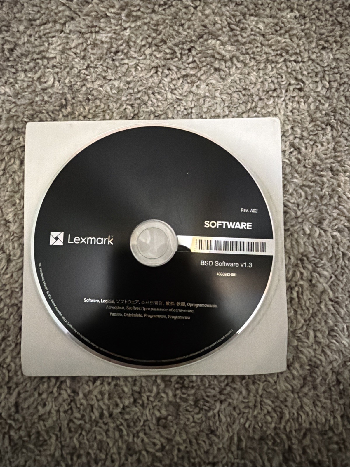 Genuine Lexmark BSD SOFTWARE V1.3 40G0983-001
