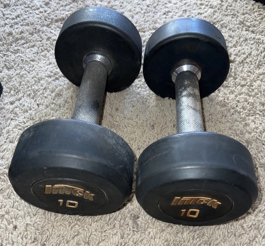 Intek 10 lb Pair Of Urethane Professional Commercial Dumbbells (20 Lbs Total)