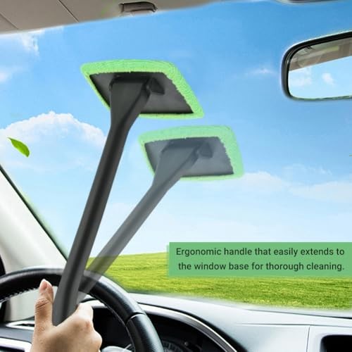 Windshield Cleaner Tool, Car Window Cleaner with Extendable Handle,5 Reusable
