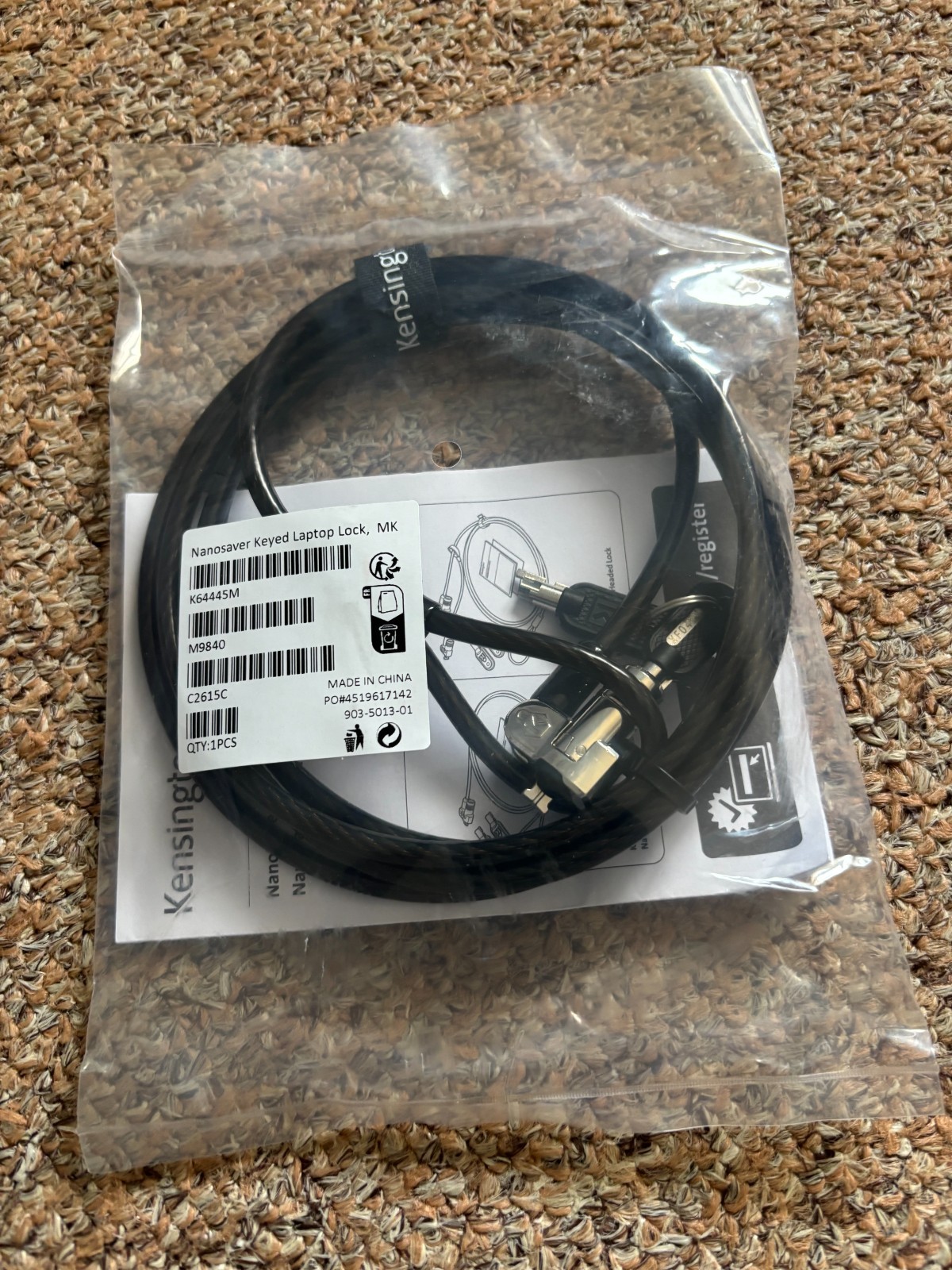 Kensington NanoSaver Keyed Laptop Key Lock MK K64445M