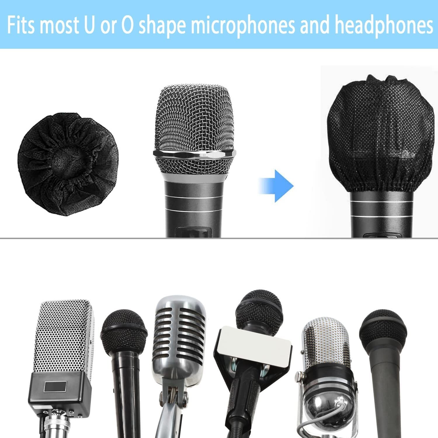 Microphone Covers Disposable Mic Filters Protective Caps for Handheld Kalaoke