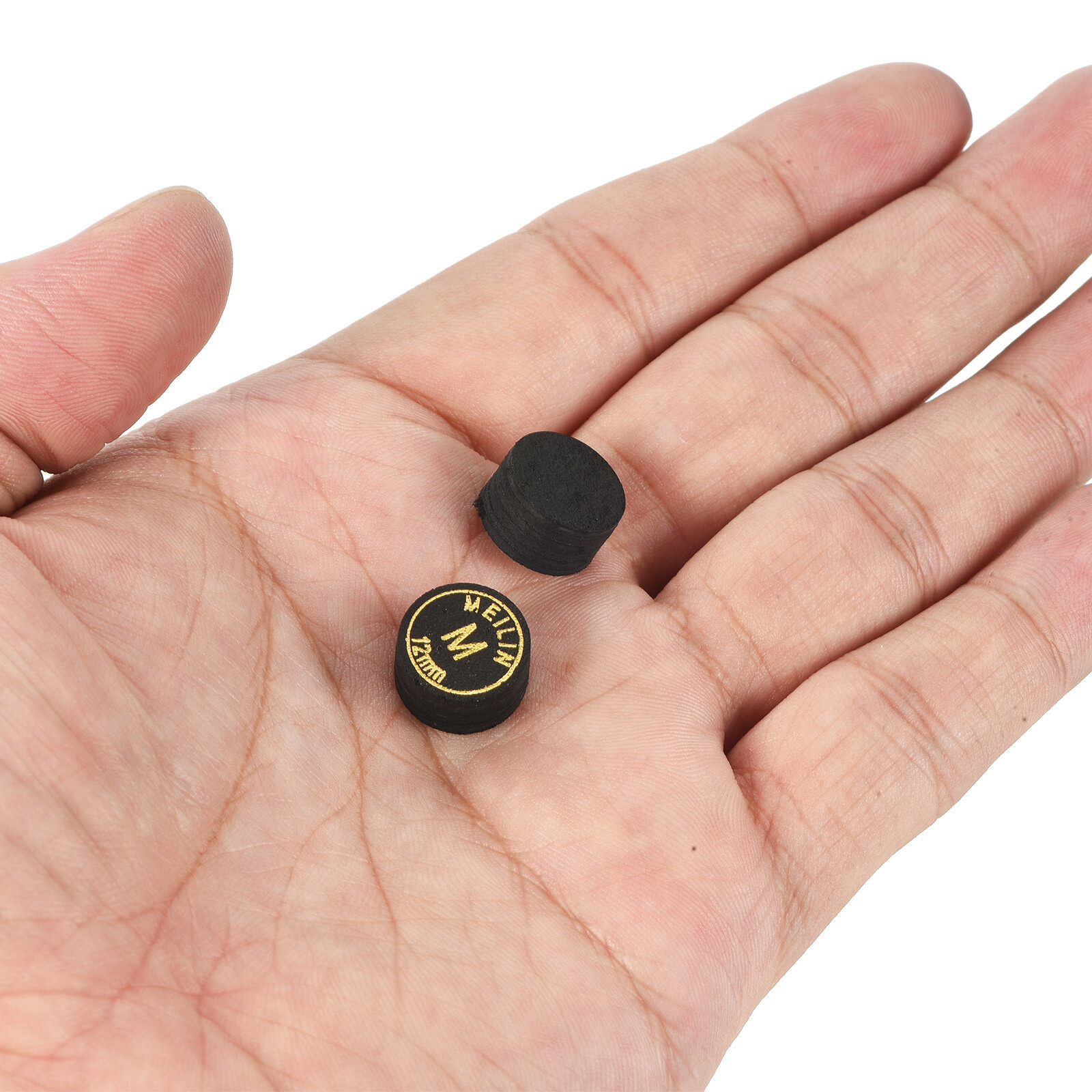 12mm Billiard Stick Tips, 2pcs Medium Multiple Layer Billiard Accessories, Black