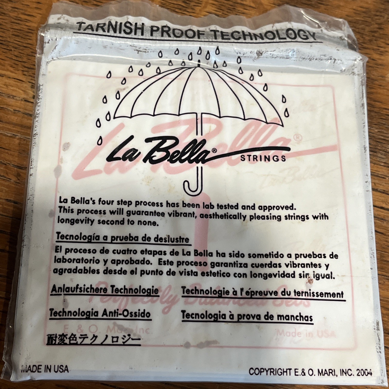 Vintage La Bella Mandolin Strings Silver Planted Light 9 - 36 Loop ends 770L
