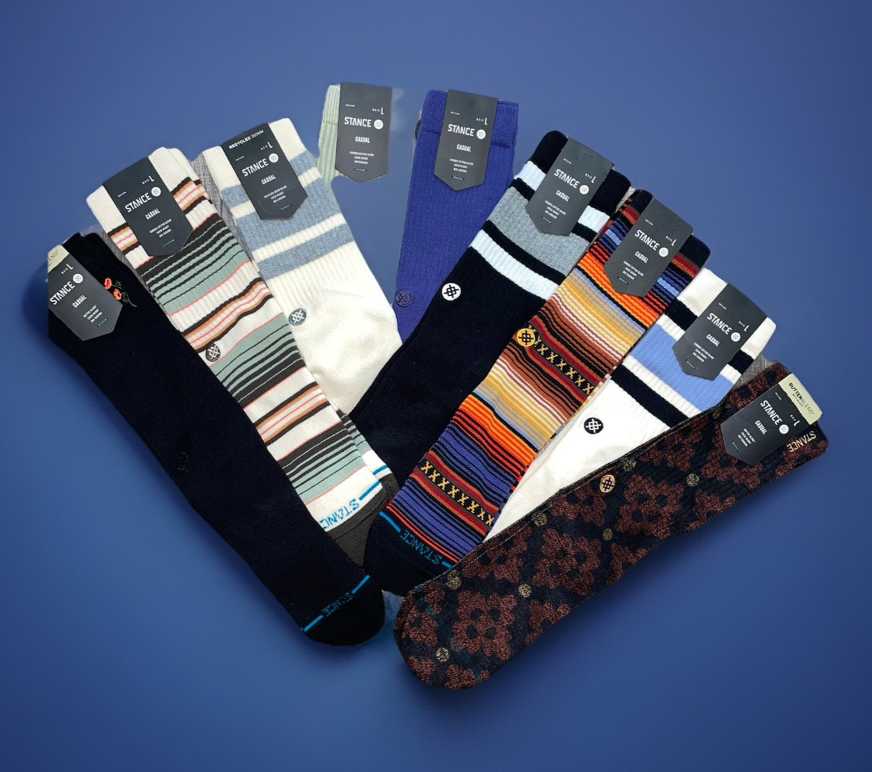 STANCE Men's Socks Tab Crew Size LARGE Various Comfort & Butterblend Styles  NEW