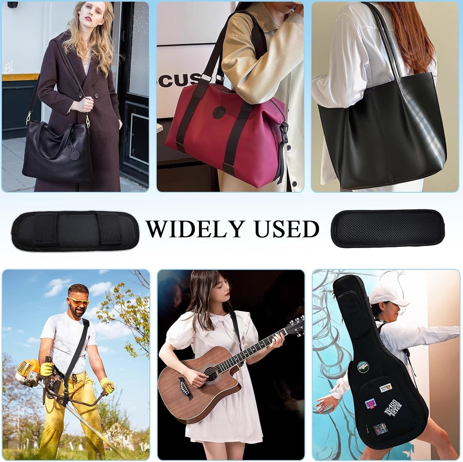 Soft Shoulder Strap Pad, Breathable & Removable Backpack Pads for black