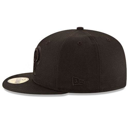New Era L.A Rams 5950 Fitted Hat NFL League Basic Black on Black Cap
