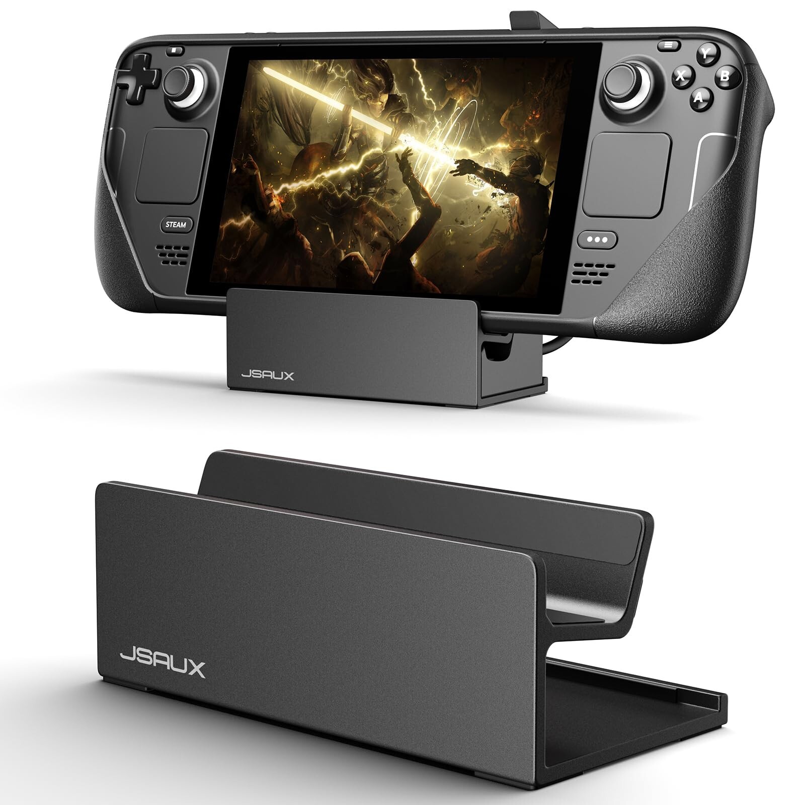 JSAUX Stand for Official Steam Deck Dock/ROG Ally with Case, Frosted Aluminum...