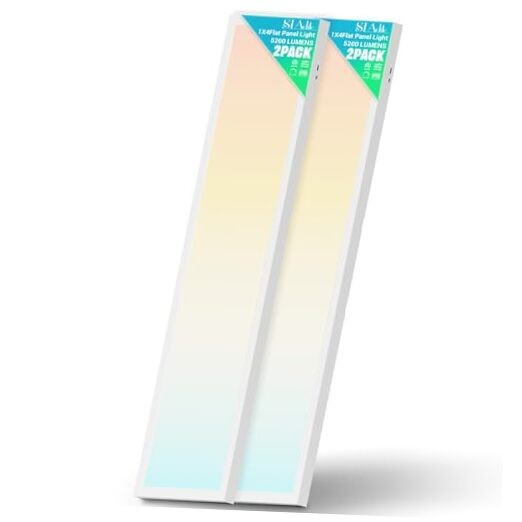 1x4 LED Flat Panel Light,Surface Mount Ceiling Light,5CCT 1x4FT 2PACK