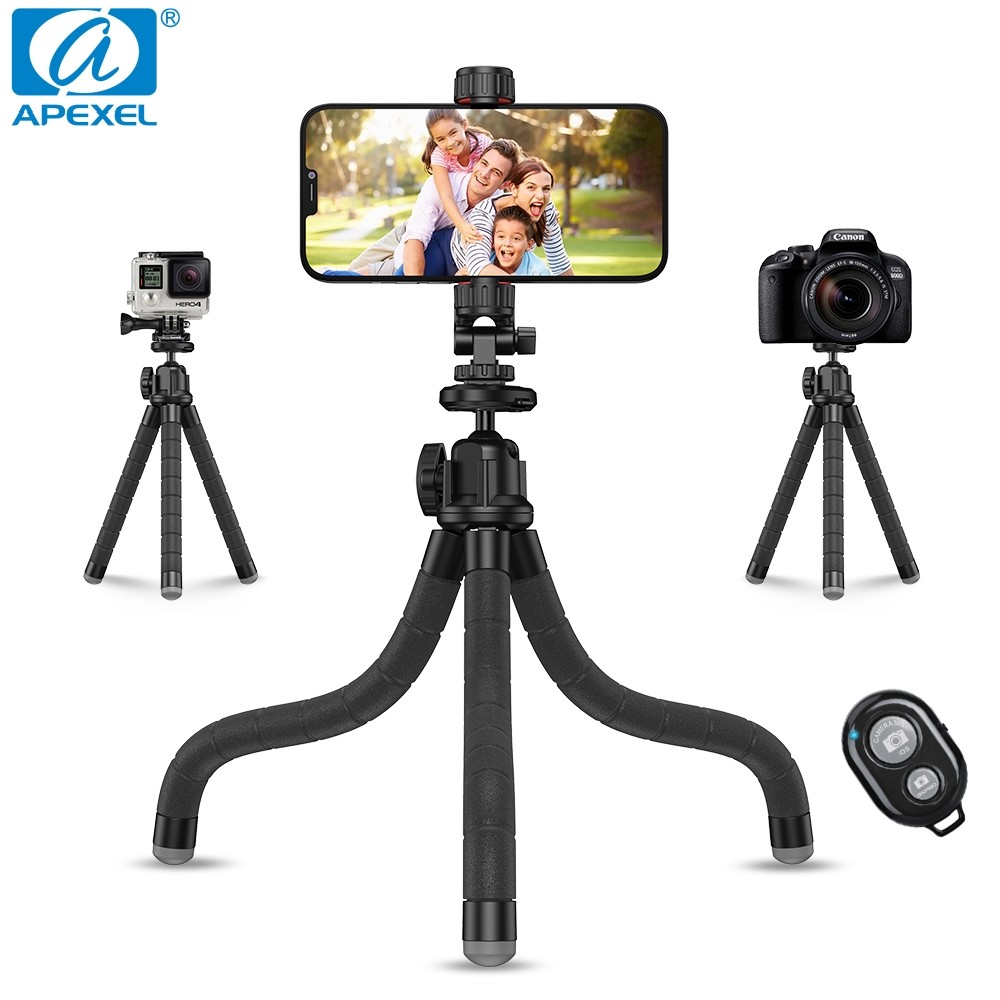 APEXEL 360°Extendable Octopus Tripod Portable Flexible PhoneStand for DSLR Gopro
