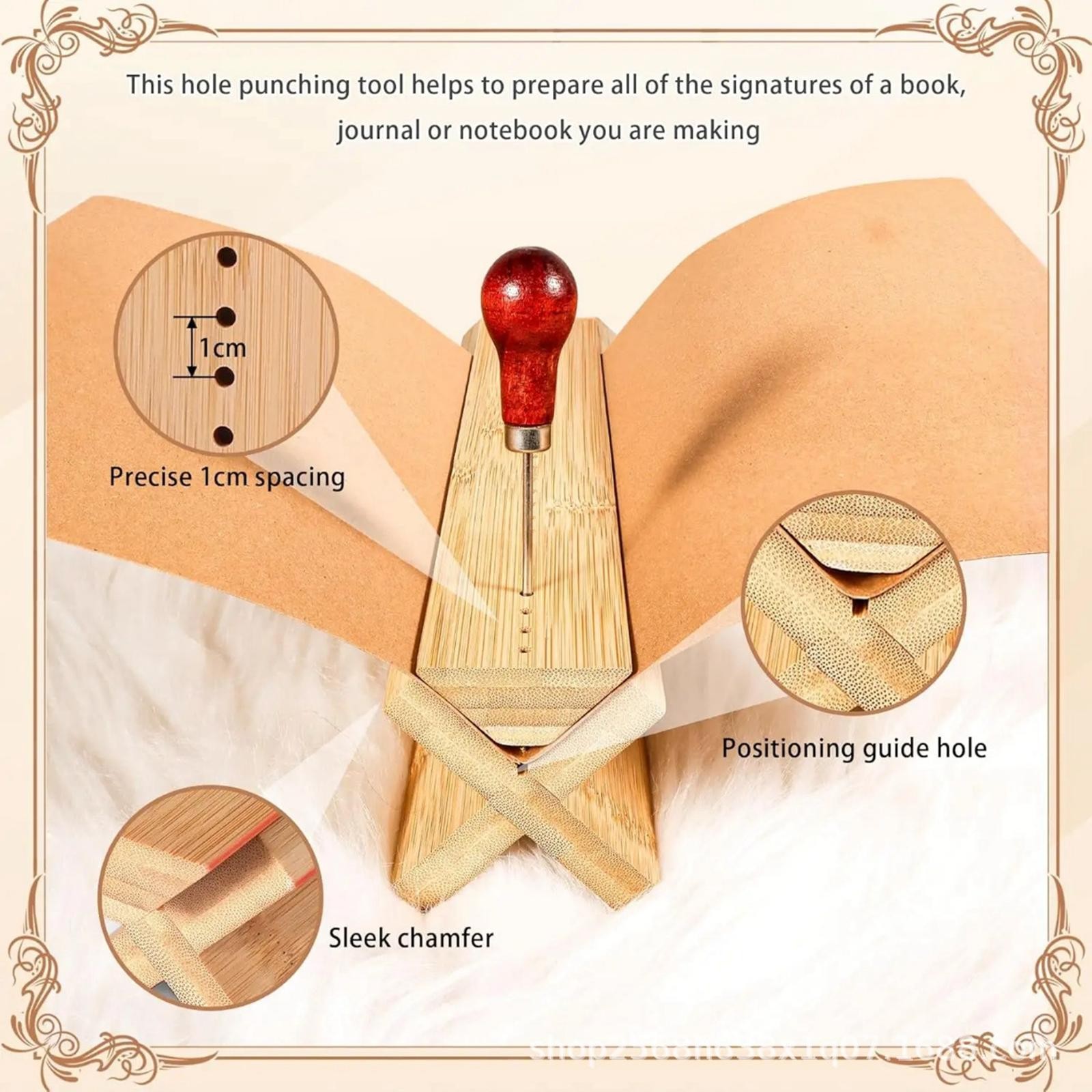 Bookbinding Punching Cradle with Piercing Guide,1 cm Hole