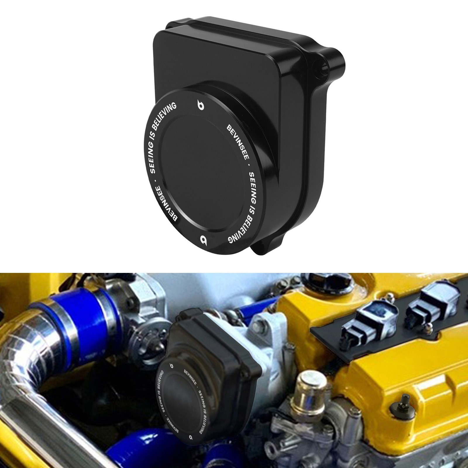 BEVINSEE Aluminum Cop Distributor Cap Plate For Honda Civic 1992-2000 D15 D16