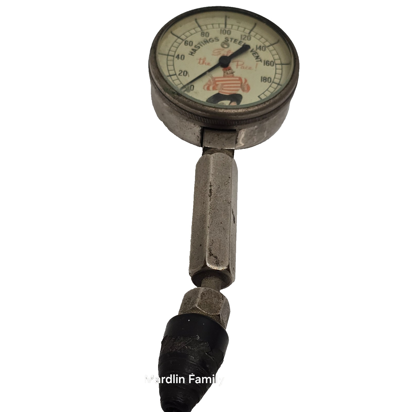 Vintage Peerless Hastings Steel Vent Compression Tester Gauge 0-180 PSI USA
