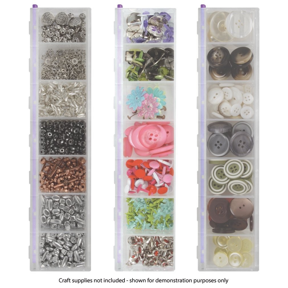 Craft Mates Bead Organizer, 7 Locking Compartments, Plastic Storage (2XL)