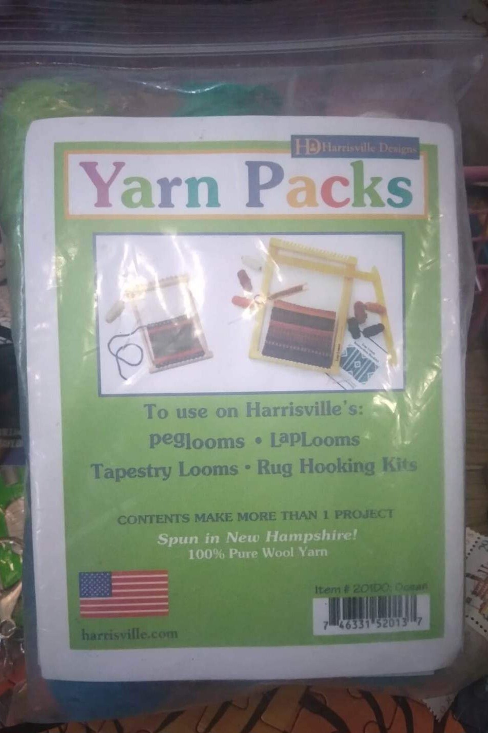 Harrisville Designs Refill Yarn Pack Ocean #201D0 Lap Peg Loom 100% Wool