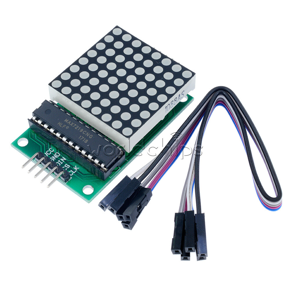 5PCS MAX7219 Red LED Dot Matrix Module Drive 8x8 Common Cathode Lattice + Cable