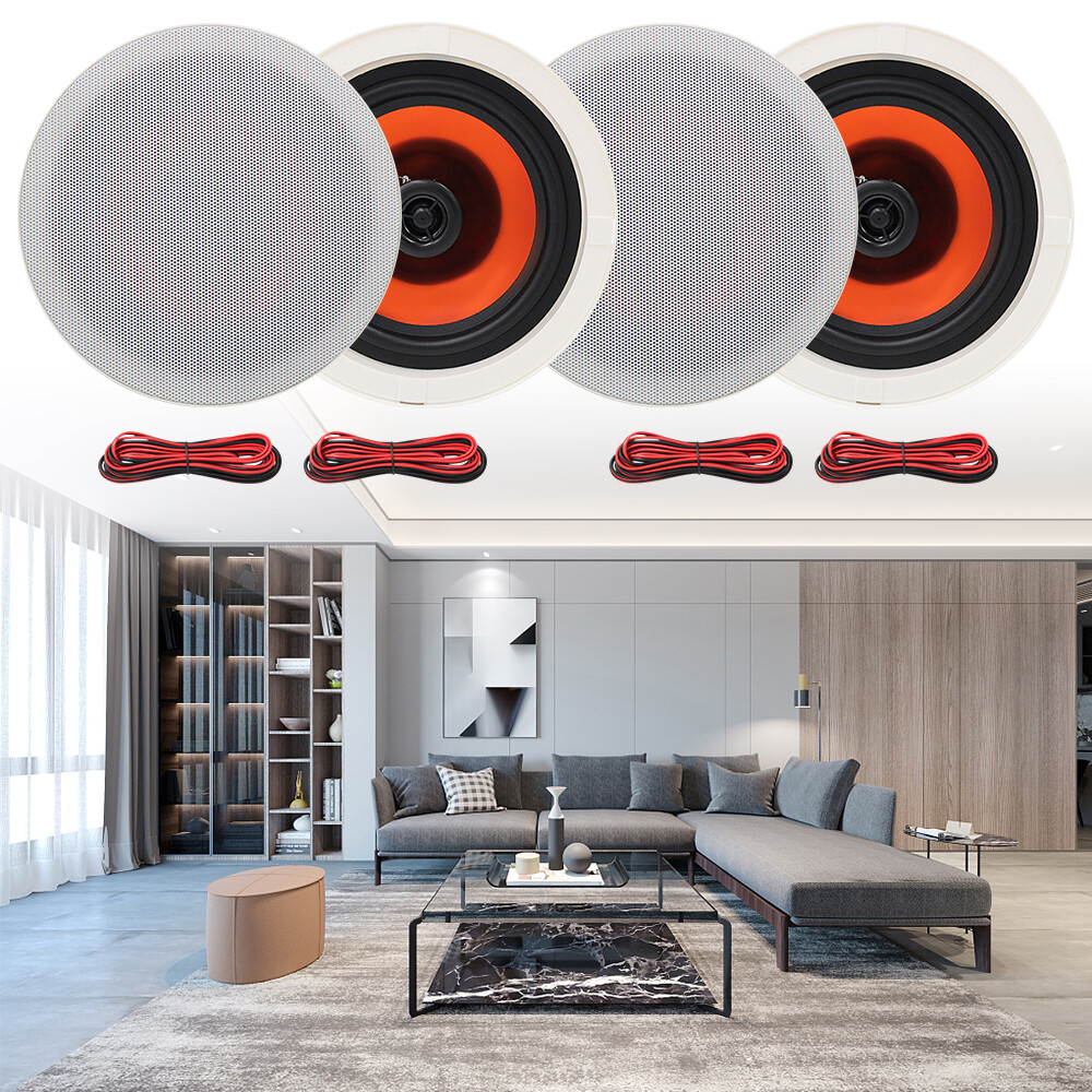 4*Herdio 6.5" 600W indoor ceiling speaker Wireless Bluetooth Wall Speaker for tv