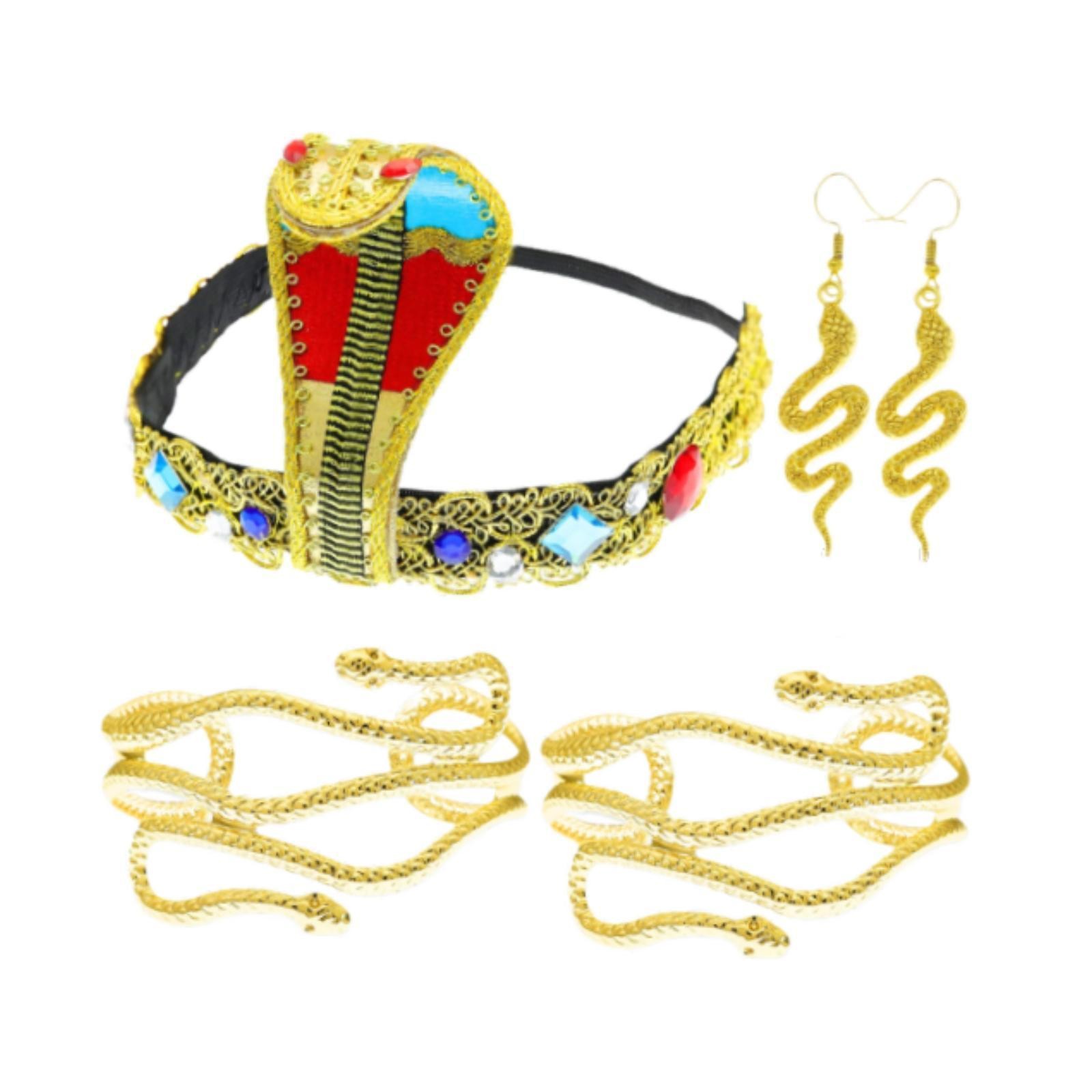 Egyptian Queen Costume Accessories Set Earrings Headpiece for Women for Wedding