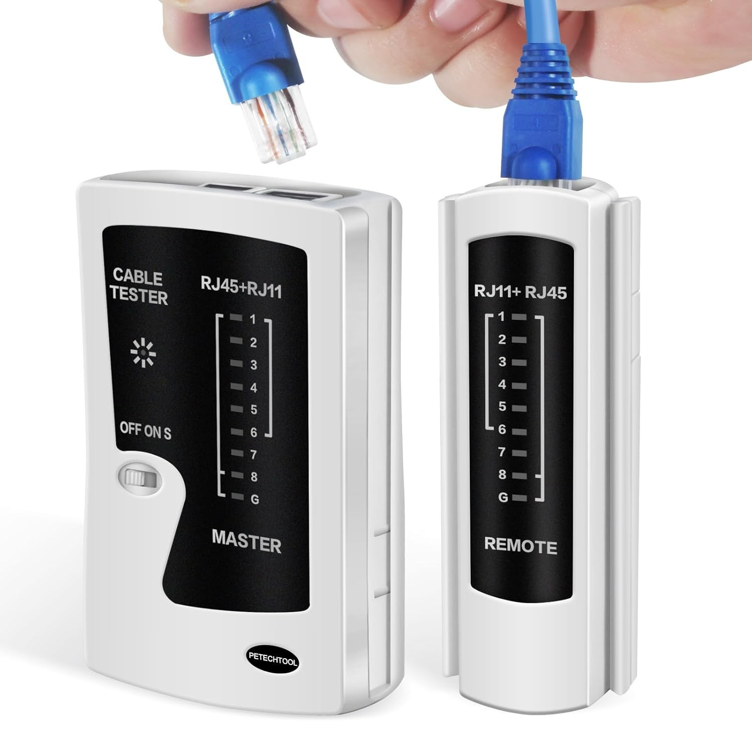 High-Performance RJ45/RJ11 Network Cable Tester with Easy-to-Read Display