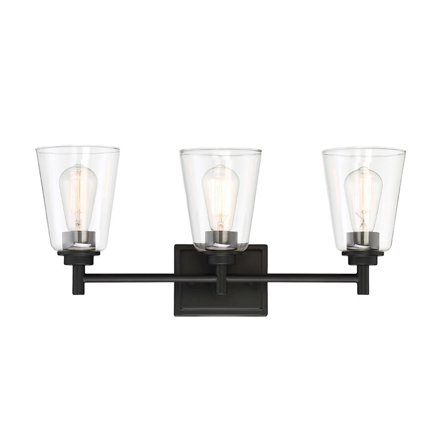 Designers Fountain Westin 3 Light Bath Bar, Matte Black - 95703-MB