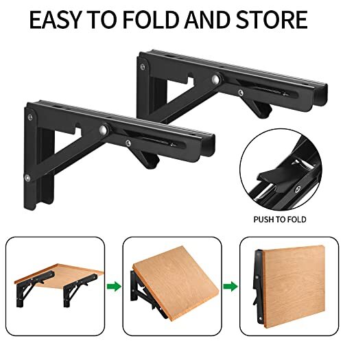 Folding Shelf Brackets Stainless Steel Fold Down Table Brackets 2 Pcs 10 Inch