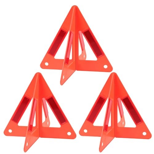 Foldable Emergency Warning Triangles 6-Pack 25.60X25.60X22.50CMx2pcs Redx2pcs