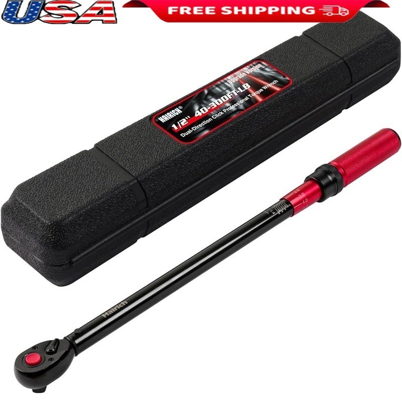 1/2 Torque Wrench 40-300ft-lb High Precision Steel Ratchet Tool Durable New