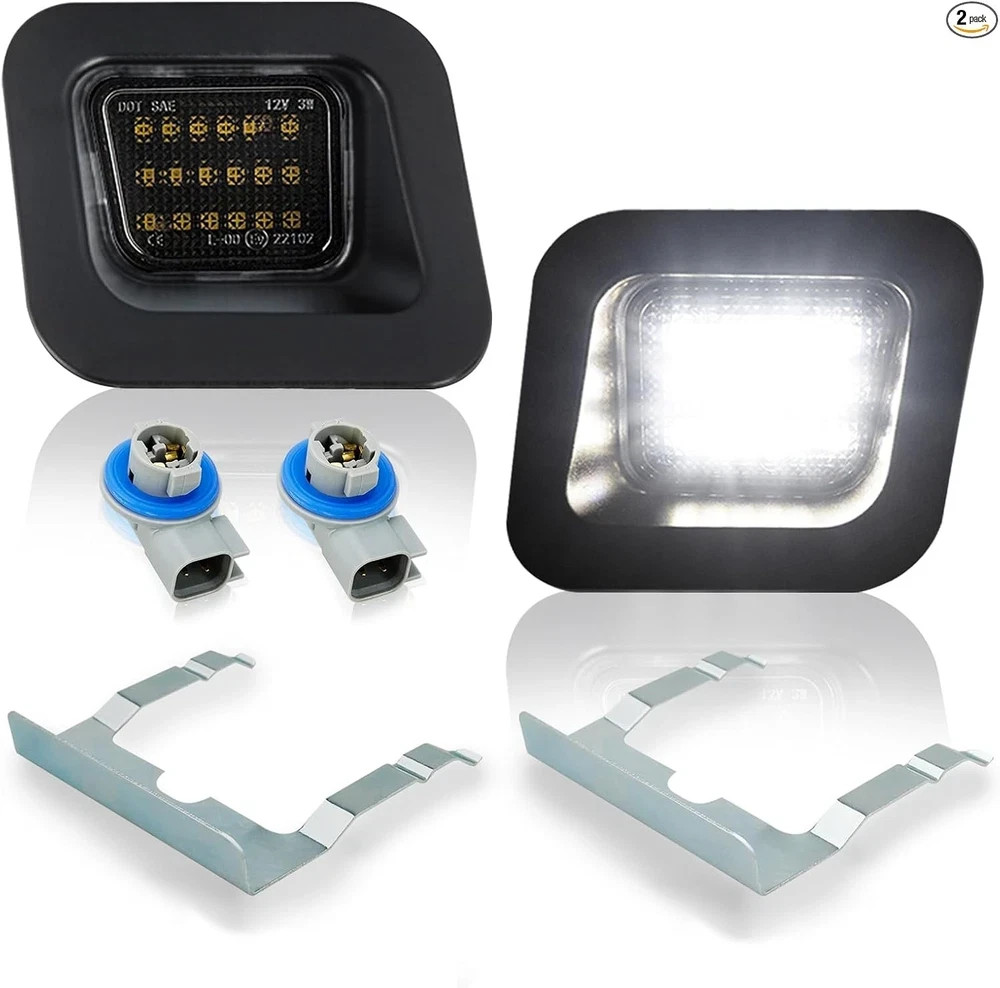 LED License Plate Lights with Clip Retainer Sockets for Dodge RAM Light Kit