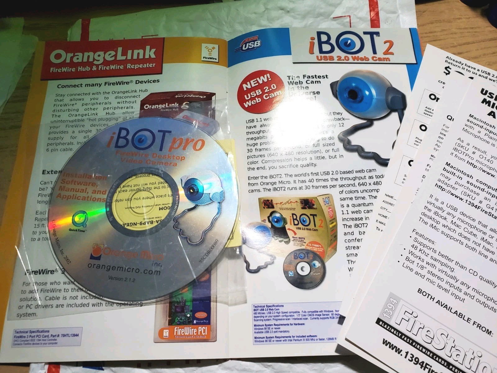New Orange Micro Inc. For PC & Macintosh I Bot Pro Video Camera Disk Fire Wire