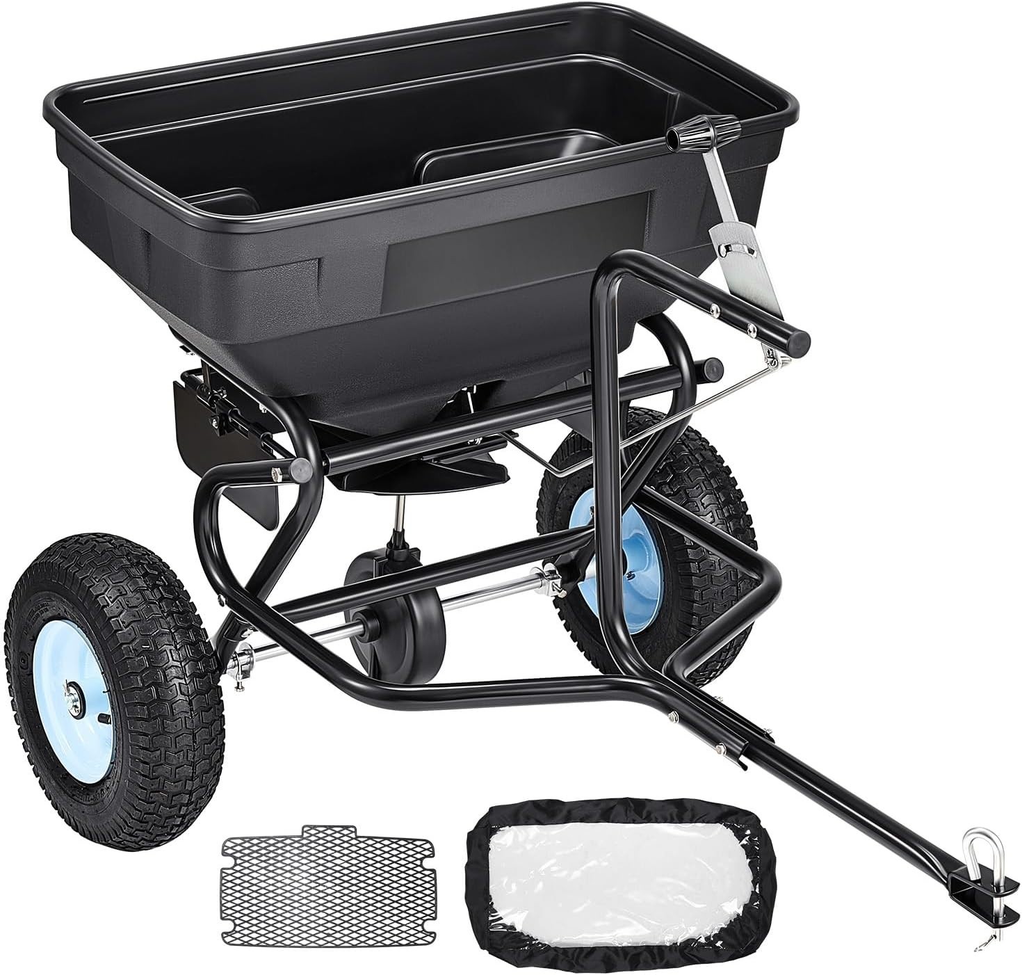 Tow Behind Broadcast Spreader, 130LBS Capacity, Tow/Push Garden Spreader with 13
