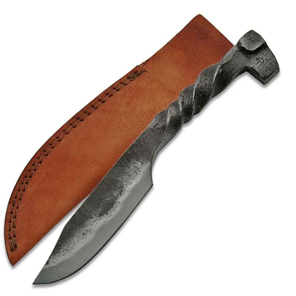 Twisted Railroad Spike Carbon Steel Knife